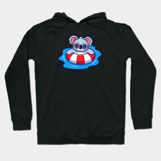 Cute Koala Swimming Summer Cartoon Hoodie